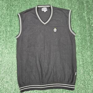 V Neck Sweater Vest Panda Logo College Street cornerstone bodega panda Men's L